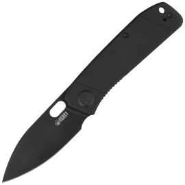 Kubey Hyde Knife Black G10, Blackwashed 14C28N by Colin Maisonpierre (KU2104H)