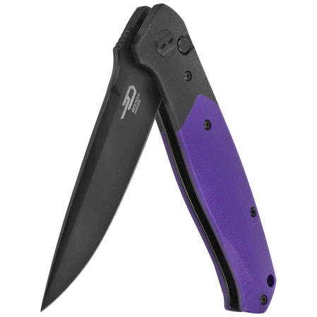 Bestech Swordfish Knife Black/Purple G10, Black PVD 14C28N (BG62C)