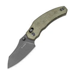 Kizer Bulldog Knife Green Micarta, Gray Stonewashed Nitro-V by O.SHO (V3672A3)