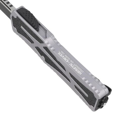 Nóż automatyczny OTF Heretic Colossus SE Gray Aluminum, Cerakote Two-Tone Black MagnaCut by Tony Marfione Jr.