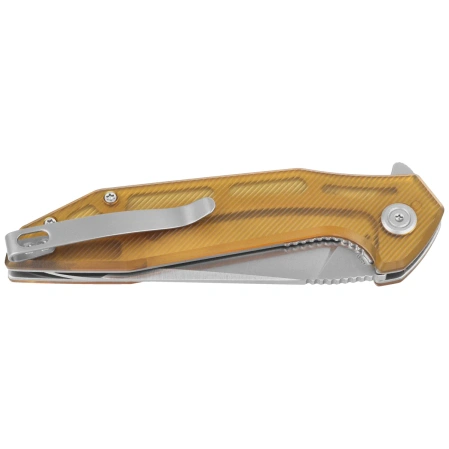 Kubey Nova KU117N Knife, Yellow Ultem, Satin 14C28N