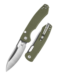 Bestechman Firebird Knife OD Green G10, Satin / Black PVD D2 (BMK05C)