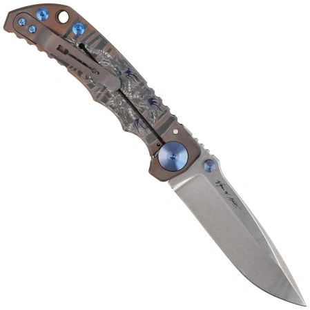 Spartan Blades Harsey Folder ''Dragon'' Bronze Titanium, Stonewashed MagnaCut by William W. Harsey (SF5Dragon)