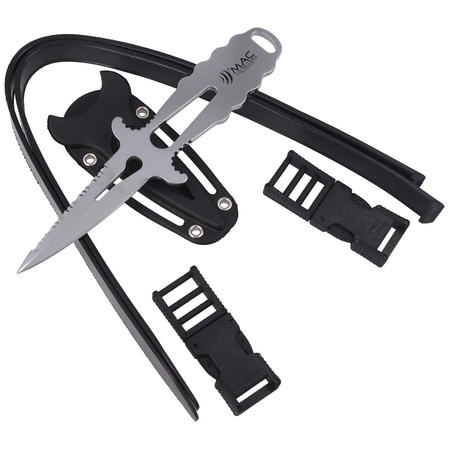 MAC Apnea 9 Diving Knife Gray Skeletonized, Mirror W 1.4060