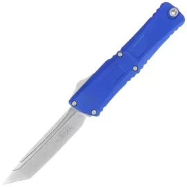 Microtech Combat Troodon Gen III T/E OTF Knife Navy Blue Aluminum, Stonewashed M390MK by Tony Marfione (1144-10NA)