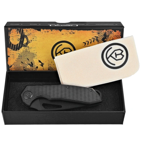 Kubey KB Coeus Knife, Black DLC Titanium, Black DLC M390 (KB286E)
