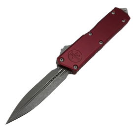 Microtech Scarab II Gen III Executive D/E OTF Knife Merlot Aluminum, Apocalyptic M390MK by Tony Marfione (1175-10APMR)