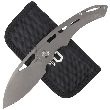 Nóż składany Bestech Fairchild Grey Titanium, Dark Beast Blast Stonewashed CPM S35VN by Kombou (BT2202B)