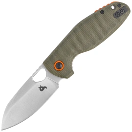 BlackFox Puffy Knife OD Green Canvas Micarta, Satin 10Cr15CoMov (BF-786 MOD)