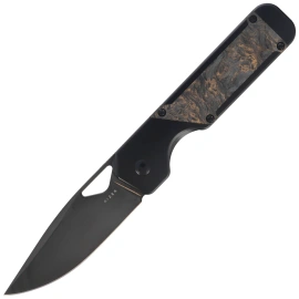 Nóż składany Kizer Militaw Black Titanium / Dark Matter Gold Fat Carbon, Black Mirror Finish / DLC S45VN by Jonathan Styles (Ki3634A3)