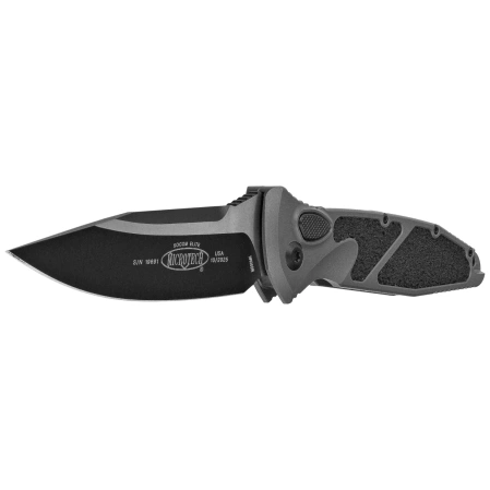 Microtech Socom Elite Auto S/E Natural Clear Aluminum, Black M390MK by Tony Marfione (160A-1NC)