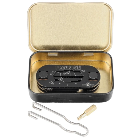 MultiTool Turq Gear Plankton Set (Tool No.1, 2, 3 , 4, 5, Clips, T-25 Torx Bits, System-M srew set, washers) Cerakote Graphite Black Stainless Steel