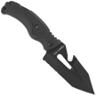 Martinez Albainox 2-in-1 Tactical Knife, Black Rubberized Fiber, Black 3Cr13MoV (32316)