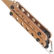 Nóż motylkowy brelok Third Decor Habitat Balisong Poker Rose Titanium Stainless Steel, Rose Titanium 420 (TH-K0101R)
