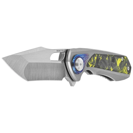 Nóż składany Remette RT-Saker Falcon Gray Titanium/Carbon Fiber, Manual Fine Grinding Satin S45VN (ASTP-2)