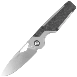 Kizer Serpentine Knife Silver Titanium / Black Carbon Fiber, Satin Elmax by Jonathan Styles (Ki3759FDA1)
