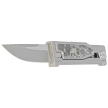 Reate Knife Mini EXO OTF Gravity Drop Point Bead Blasted Titanium/Burl Linen Micarta, Stonewashed CPM 3V