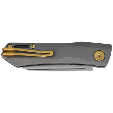 Real Steel Solis Gray/Gold Titanium, Satin N690 by Poltergeist Work (7062G)