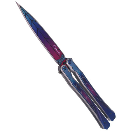 Martinez Albainox Balisong ColorFul Butterfly Knife, RainBlue Finish (02148)