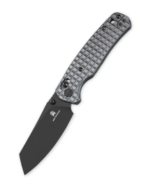 Bestechman Cicada's Wing Knife Grey Frag Stainless Steel, Black PVD 10Cr15MoV (BMK06-S-2)