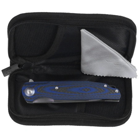 Nóż składany Bestech Ascot Blue Carbon Fiber/G10, Satin D2 (BG19C)