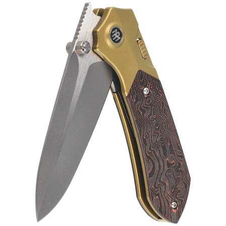 Nóż składany Remette Meteor Gold Titanium/Carbon Fiber, Pearlescent M390 (RTPT-DL)