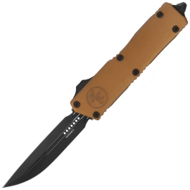 Microtech Scarab II Gen III Executive D/E-S OTF Knife Tan Aluminium, Black Cerakote M390MK by Tony Marfione (1181-1TA)