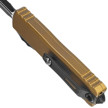 Nóż automatyczny OTF Microtech UTX-85 Gen IV D/E Tan Aluminium, Cerakote Black F/S M390MK by Tony Marfione (12324-D3TA)