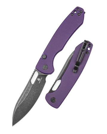 Nóż składany Bestechman Firebird Purple G10, Black PVD Stonewashed D2 (BMK05D)