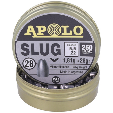 Apolo Slug 28 .22/5.5mm Airgun Pellets, 250 psc 1.81g/28.0gr (19302)