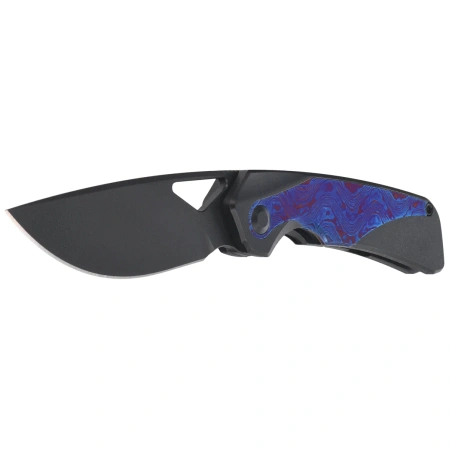 Kizer Topsail Knife Black Titanium / Purple Timascus, Matte DLC Ultra S45VN by Jonathan Styles (Ki3735A2)