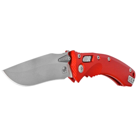 Microtech Amphibian Ram-Lok S/E Knife Fluted Red Aluminum, Apocalyptic M390MK by Tony Marfione (137RL-10APFLRD)