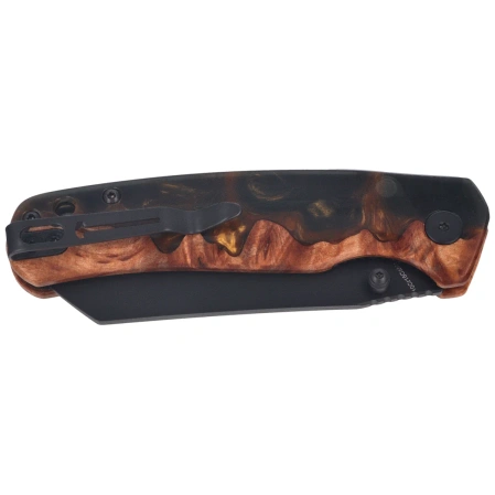 Nóż składany Bestechman Cicada's Wing-TL Black-Gold Resin / Wood, Black PVD 10Cr15CoMoV (BMK24-W-2)