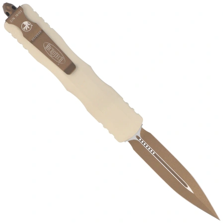 Nóż automatyczny OTF Microtech Dirac Delta D/E Champagne Aluminium, Burnt Bronze M390MK by Tony Marfione (227-1CG-C19)