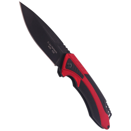 Nóż składany Herbertz Solingen Black / Red Aluminium, Black Blade (576812)