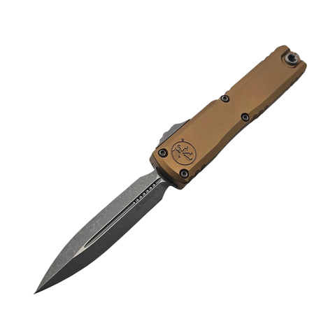 Nóż automatyczny OTF Microtech Ultratech Gen IV D/E Tan Aluminium, Apocalyptic M390MK by Tony Marfione (11224-10APTA)