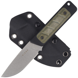 Nóż Kizer Smolt Black G10/Green Micarta, Stonewashed 14C28N by Jonathan Styles (1063A6)