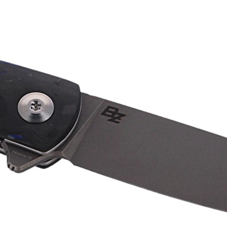 CIVIVI Knife Bo Blue / Black Carbon Fiber, Gray Stonewashed Nitro-V by Brad Zinker (C20009B-A)