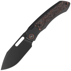 Remette Orca Knife Black Titanium/Copper Foil Carbon Fiber, Black DLC Pearlescent M390 (ORCATB)