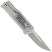 Nóż grawitacyjny Reate Mini EXO OTF Gravity Drop Point Bead Blasted Titanium/Burl Linen Micarta, Stonewashed CPM 3V