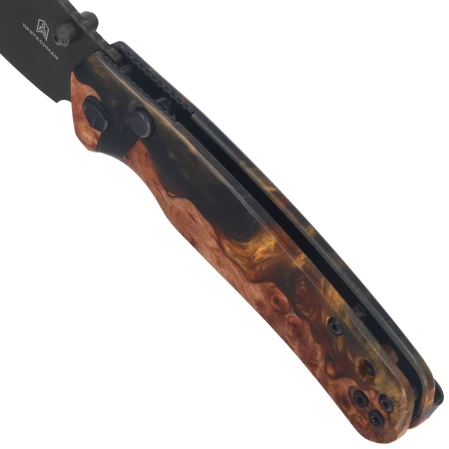 Nóż składany Bestechman Cicada's Wing-TL Black-Gold Resin / Wood, Black PVD 10Cr15CoMoV (BMK24-W-2)