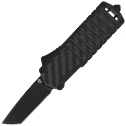 Tekto A2 Badger Mini T/E OTF Knife Carbon Fiber / Aluminum, Black Titanium D2