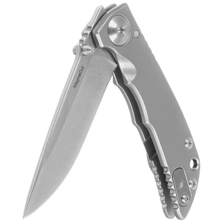 Spartan Blades Harsey Folder 3.25 Gray Titanium, Gray HW, Stonewashed MagnaCut by William W. Harsey (SF10SW)