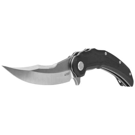 Kubey Crest Knife Black G10, Satin 14C28N by Yuze Zhong (KU346A)
