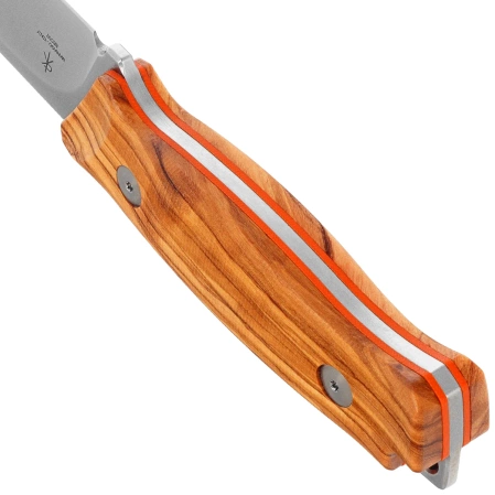 Fox Rifle Receiver Knife Olive Wood, Satin Becut by Riccardo Gobbato (FX-662 OL)