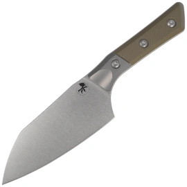 Microtech Santoku 6'' Kitchen Knife Titanium Bolster/OD Green G10, Stonewashed M390MK (3200B-10OD)