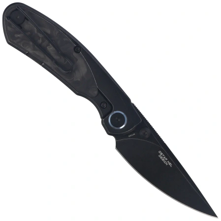 Bestech Lito Knife Black Titanium / Carbon Fiber, Black Stonewashed M390 by Ostap Hel (BT2307D)