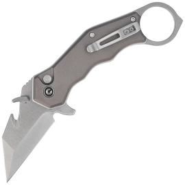 Civivi Amaroq Karambit Knife Gray Aluminum, Satin Nitro-V by Tony Sentmanat (C24018-1)