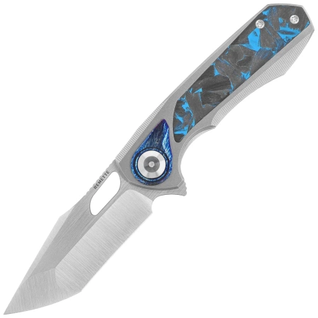 Nóż składany Remette RT-Saker Falcon Gray Titanium / Carbon Fiber, Manual Fine Grinding Satin S45VN (ASTP-1)