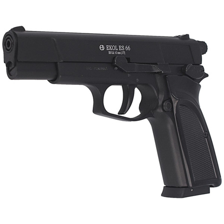 Airgun set 02: Voltran Ekol ES 66 Matte Black 4.5 mm Pistol, 1500 BBs, 10 CO₂ cartridges, 100 targets